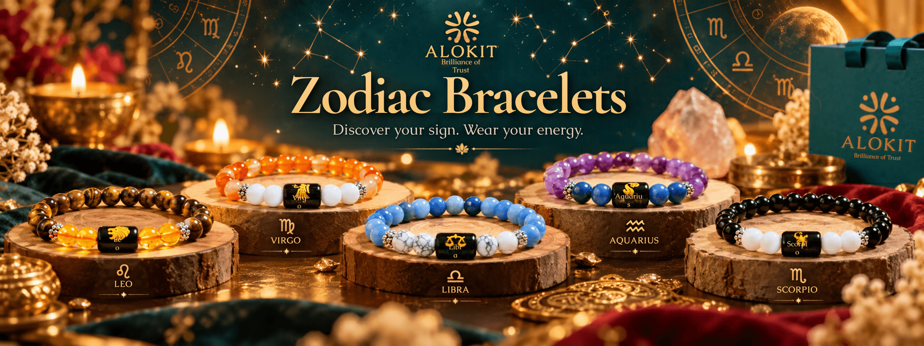 Zodiac bracelets collection